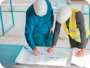 two men checking paper work
